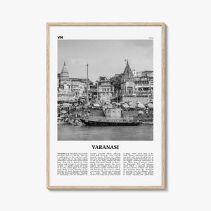 Varanasi Print Black and White, Varanasi Wall Art, Varanasi Poster, Varanasi Photo, Varanasi Wall Décor, Varanasi Map, India