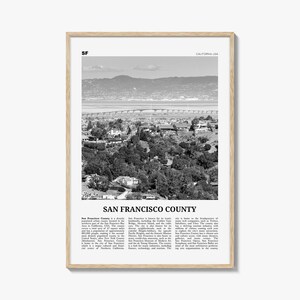 San Francisco County Print Black and White, San Francisco Wall Art, San Francisco Poster, San Francisco Photo, Wall Décor, San Francisco Map