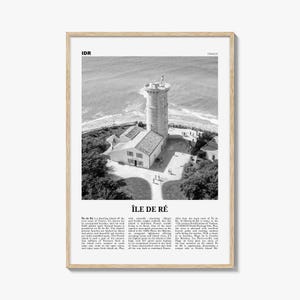 Ile De Re Print Black and White, Île de Ré Wall Art, Île de Ré Poster, Île de Ré Photo, Île de Ré Wall Décor, Île de Ré Map, France