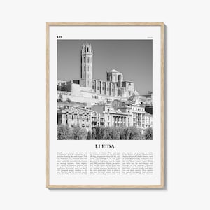 Lleida Poster Schwarz weiß, Lleida Wandkunst, Lleida Poster, Lleida Foto, Lleida Wanddekor, Lleida Karte, Spanien