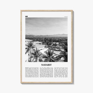 Nayarit Poster Schwarz und Weiß, Mexiko Wand Kunst, Küsten Strandansicht Foto