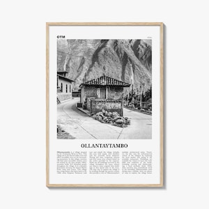 Ollantaytambo Print Black and White, Ollantaytambo Wall Art, Ollantaytambo Poster, Ollantaytambo Photo, Ollantaytambo Wall Décor, Peru