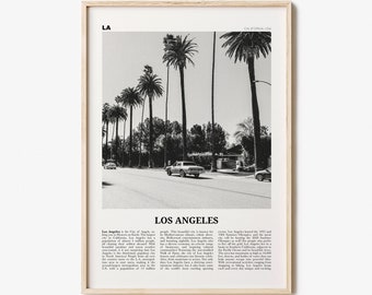 Los Angeles Print Black and White Street, Los Angeles Wall Art, Los Angeles Poster, Los Angeles, LA, California, USA, United States