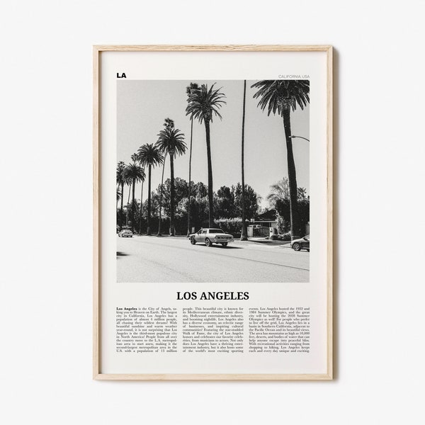 Los Angeles Print Black and White No 2, Los Angeles Wall Art, Los Angeles Poster, Los Angeles, LA, California, USA, United States