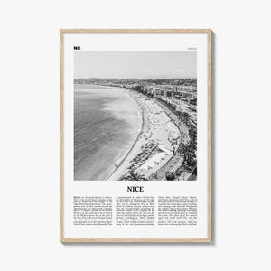 Schöner Druck Schwarzweiß, Schöne Wandkunst, Schönes Poster, Frankreich, Niça, Nissa, Nizza, Nicaea, Provence-Alpes-Côte d'Azur, Côte d'Azur