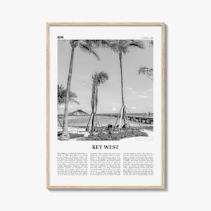 Key West Poster Print Black and White, Florida Travel Photo, Florida Keys Wall Art