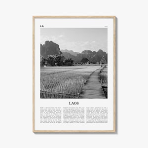 Laos Print Black and White No 3, Laos Wall Art, Laos Poster, Laos Photo, Laos Wall Decor, Lāo, Lao People&#39;s, Vientiane, Asia