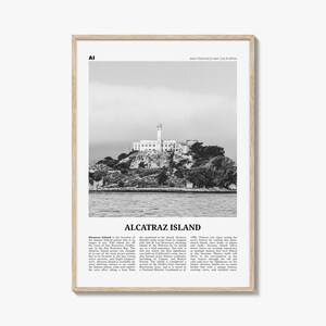 Alcatraz Island Print Schwarzweiß, Alcatraz Island Wandkunst, Alcatraz Island Poster, Alcatraz Island Foto, Alcatraz Island Wanddekor