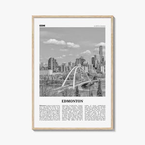 Edmonton Print Black and White No 1, Edmonton Wall Art, Edmonton Poster, Edmonton Photo, Edmonton Wall Decor, Alberta, Canada, America