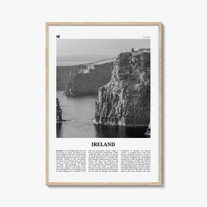 Impresión de Irlanda en blanco y negro n.° 1, arte mural de Irlanda, póster de Irlanda, foto de Irlanda, decoración de Irlanda, Éire, Reino Unido, Dublín
