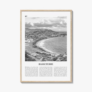 Basseterre Print Black and White, Basseterre Wall Art, Basseterre Poster, Basseterre Photo, Basseterre Wall Décor, Saint Kitts and Nevis