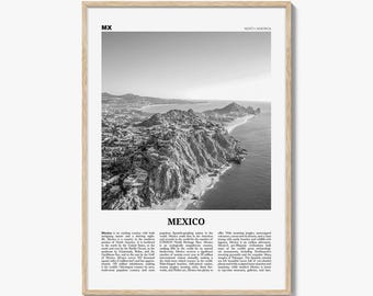 Mexico print zwart-wit nr. 2, Mexico muurkunst, Mexico poster, Mexico foto, Mexico decor, Mexico, Estados Unidos, Mexicanos