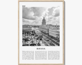 Havana Print Black and White No 1, Havana Wall Art, Havana Poster, Havana Photo, Havana Wall Decor, Cuba, La Habana, Cuban, Caribbean