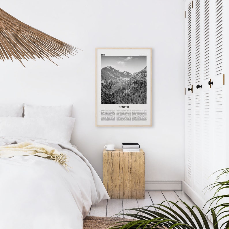Denver Print Black and White Nature Denver Wall Art Denver Etsy