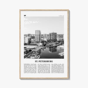 St Petersburg Print Black and White Florida No 1, St Petersburg Wall Art, St Petersburg Poster, St Petersburg Photo, Petersburg Décor