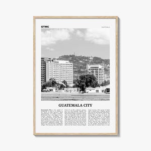 Impressão da Cidade da Guatemala em preto e branco, arte de parede da Cidade da Guatemala, pôster da Cidade da Guatemala, foto da Cidade da Guatemala, decoração de parede da Cidade da Guatemala