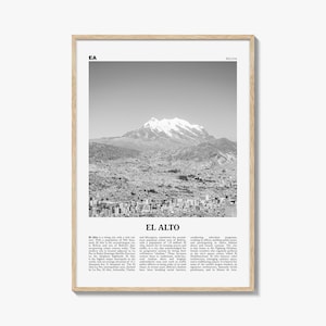 El Alto Print Black and White, El Alto Wall Art, El Alto Poster, El Alto Photo, El Alto Wall Decor, Bolivia, La Paz, South America
