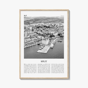 Split Print Schwarz und Weiß, Split Wandkunst, Split Poster, Split Foto, Split Wanddekor, Kroatien, Dalmatien, Hrvatska, Europa
