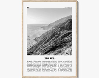 Big Sur Print Black and White No 2, Big Sur Wall Art, Big Sur Poster, Big Sur Photo, Big Sur Decor, California, USA, United States