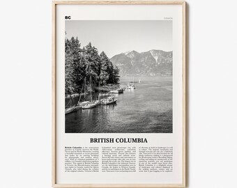 British Columbia Print Black and White, British Columbia Wall Art, British Columbia Poster, British Columbia, Canada, Victoria, Vancouver