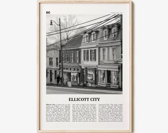 Ellicott City Print Black and White, Ellicott City Wall Art, Ellicott City Poster, Ellicott City Photo, Ellicott City Décor, Maryland, USA