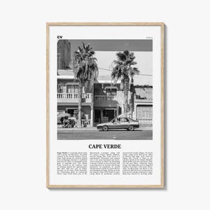 Stampa di Capo Verde in bianco e nero n. 2, Arte della parete di Capo Verde, Poster di Capo Verde, Foto di Capo Verde, Praia, Cabo Verde, Kabu Verdi, Portogallo