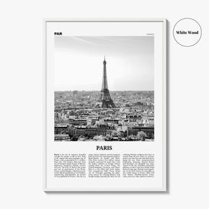 Paris Poster Print Black and White, Eiffel Tower Photo, France Travel Wall Art, Île-de-France image 8