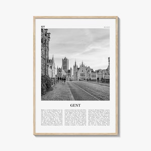 Gent Print Black and White, Gent Wall Art, Gent Poster, Gent Photo, Gent Wall Décor, Gent Map, Belgium
