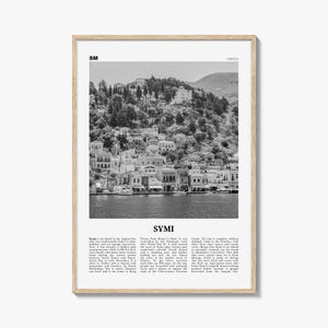 Symi Print schwarz und weiß, Symi Wandkunst, Symi Poster, Symi Foto, Symi Wanddekoration, Symi Karte, Griechenland