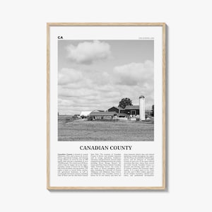 Canadian County Print Black and White, Canadian County Wall Art, Canadian County Poster, Canadian Photo, Canadian Wall Décor, Canadian Map