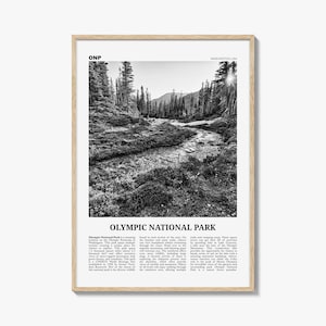 Olympischer Nationalpark-Druck Schwarzweiß, Olympische Wandkunst, olympisches Poster, olympisches Foto, olympisches Wanddekor, Washington, USA