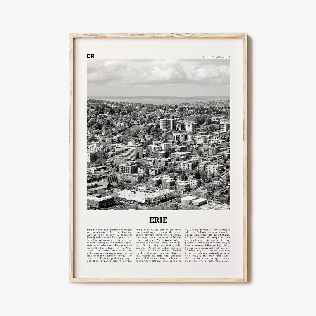 ErieDruck schwarz und weiß, ErieWandkunst, EriePoster, ErieFoto