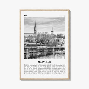 Maryland Print schwarz weiß Nr. 1, Maryland Wandkunst, Maryland Poster, Maryland Foto, Maryland Wanddekor, USA, Vereinigte Staaten