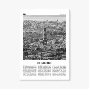 Edinburgh Poster, black and white photo print, print only (unframed)