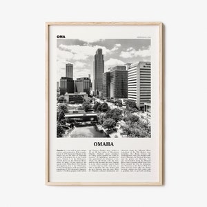 Omaha Print Black and White No 1, Omaha Wall Art, Omaha Poster, Omaha Photo, Omaha Wall Decor, Nebraska, USA, United States