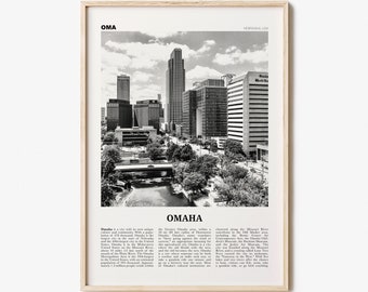 Omaha Print Black and White No 1, Omaha Wall Art, Omaha Poster, Omaha Photo, Omaha Wall Decor, Nebraska, USA, United States