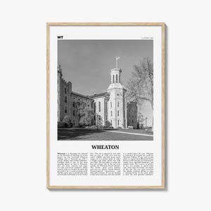Wreaton Print schwarz und weiß, Whitzen Wandkunst, Whitzen Poster, Whitzen Foto, Whitzen Karte, Illinois, USA, Vereinigte Staaten