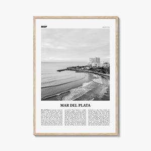 Mar del Plata Druck Schwarzweiß, Mar del Plata Wandkunst, Mar del Plata Poster, Mar del Plata Foto, Mar del Plata Karte, Argentinien