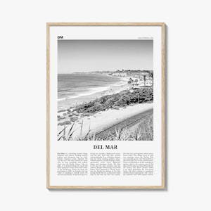 Del Mar Print Black and White No 2, Del Mar Wall Art, Del Mar Poster, Del Mar Photo, Del Mar Decor, California, USA, United States
