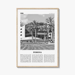 Pomona Print Black and White, Pomona Wall Art, Pomona Poster, Pomona Photo, Pomona Wall Décor, California, USA, United States