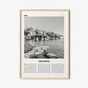 Skiathos Print Black and White, Skiathos Wall Art, Skiathos Poster, Skiathos Photo, Skiathos Wall Décor, Σκιάθος, Skíathos, Greece, Thessaly image 1