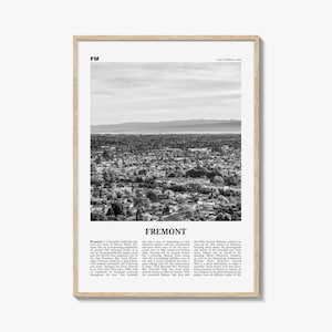 Fremont Print Black and White, Fremont Wall Art, Fremont Poster, Fremont Photo, Fremont Wall Decor, California, USA, United States