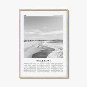 Venice Beach Print Black and White No 1, Venice Beach Wall Art, Venice Beach Poster, Los Angeles, California, USA, United States