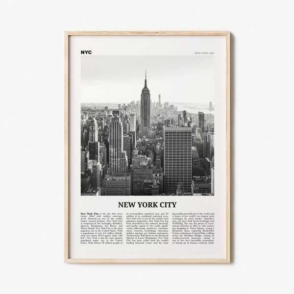 New York City print zwart-wit nr. 1, New York Wall Art, New York poster, New York foto, NYC zwart-wit poster print, VS
