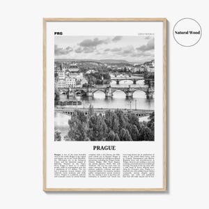 Prague Poster Print Black and White, Charles Bridge Photo, Czech Republic Wall Art image 6