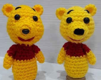 Crochet Winnie the Pooh - finger puppet PDF Pattern Amigurumi