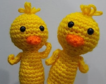 Crochet Little Duck - Finger Puppet PDF Pattern Amigurumi