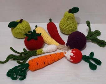 Crochet Fruits and Veggies - 8 pieces PDF Pattern Amigurumi