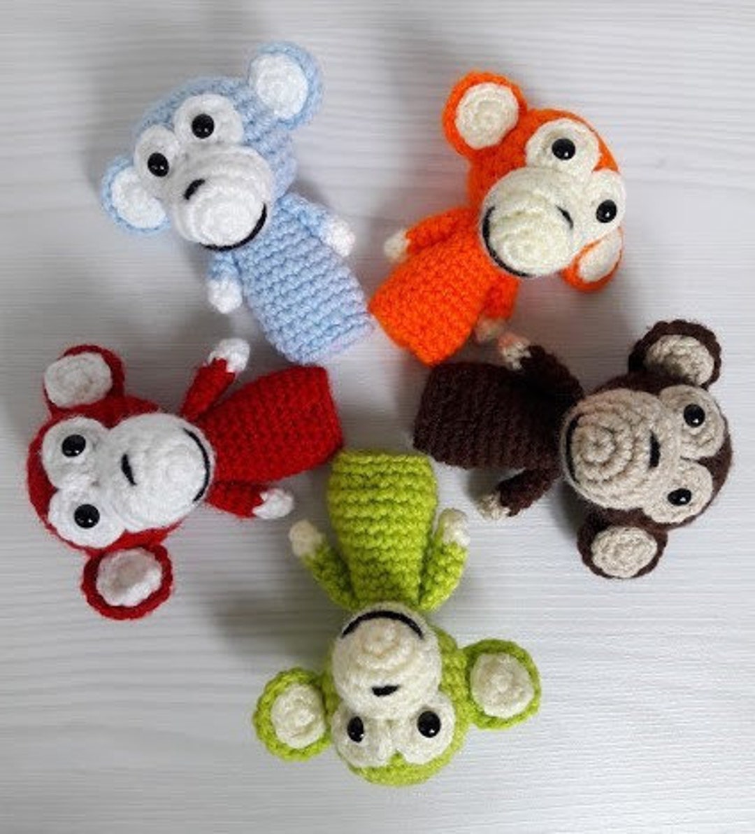 crochet-5-little-monkeys-finger-puppets-pdf-pattern-amigurumi-etsy