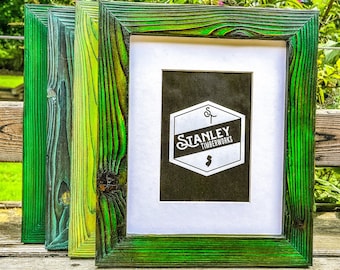 Bright, Colorful Farmhouse Picture Frames in 4 Shades of Green (8x10)
